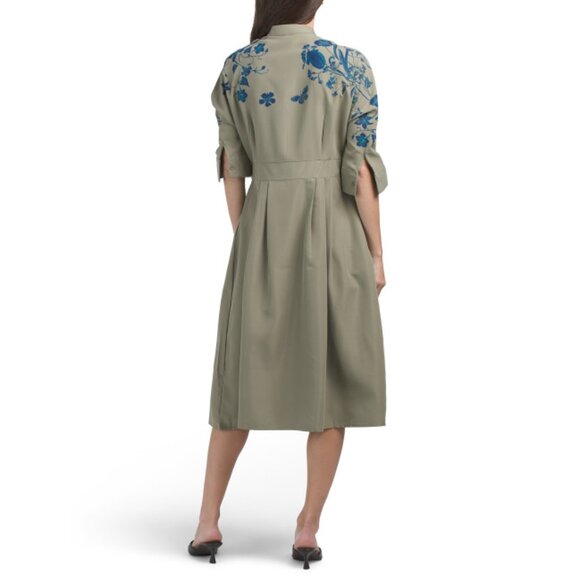 NANCY YANG Green Printed Midi Dress - Picture 2 of 2